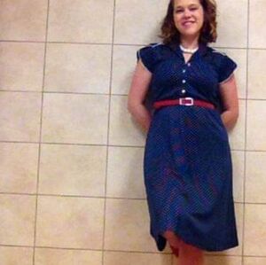 Vintage Polka Dot Secretary Dress